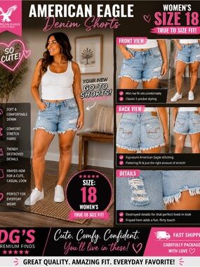 American Eagle Outfitters Light Blue Distressed Denim Shorts